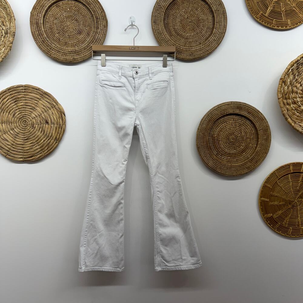 Abercrombie Kids White High Rise Flare Jeans Girls 13/14 SHORT